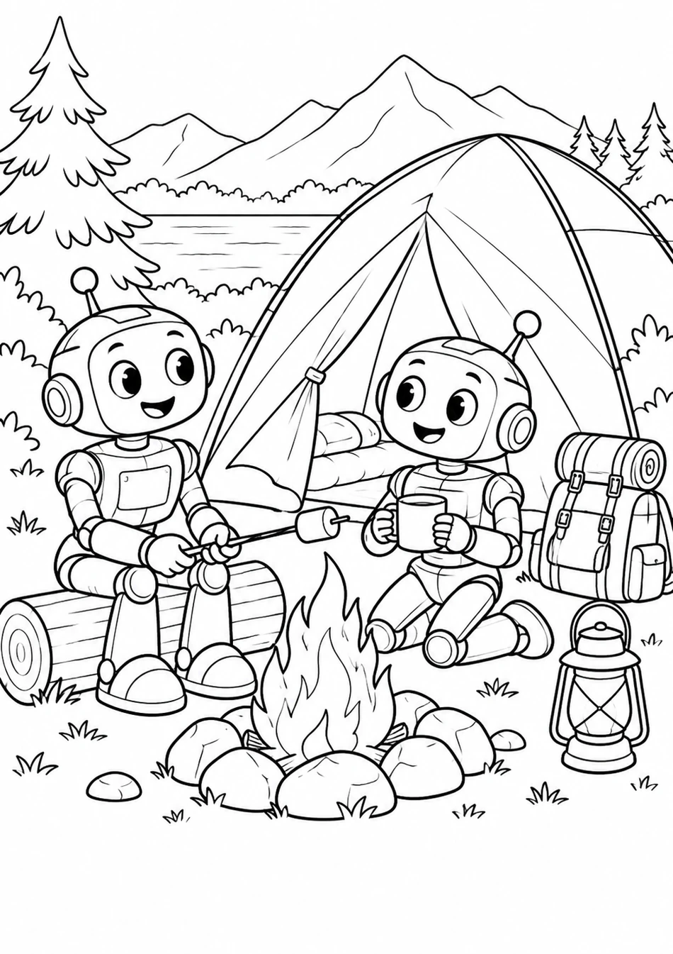 Les robots au camping