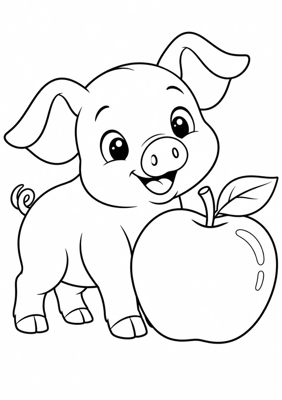 Le porcelet et sa pomme