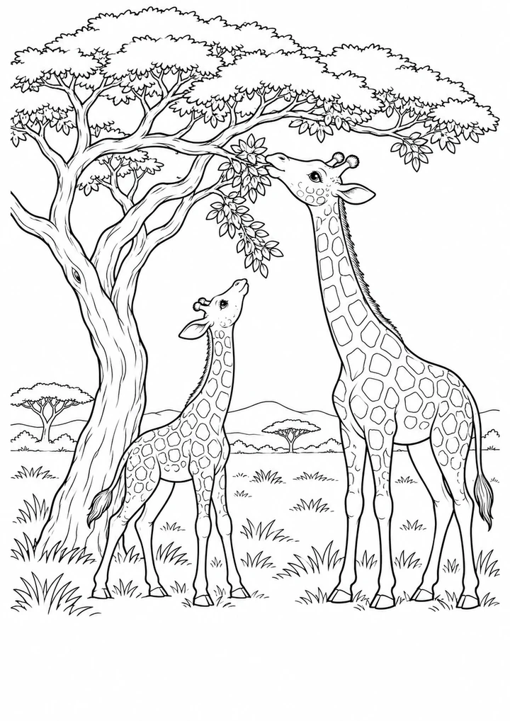 Les girafes sous l’acacia