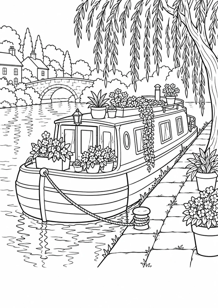 La péniche près du jardin flottant