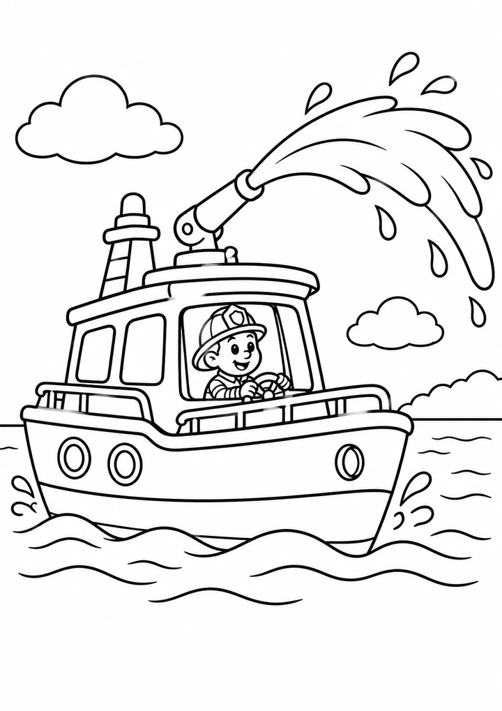 Le bateau des pompiers