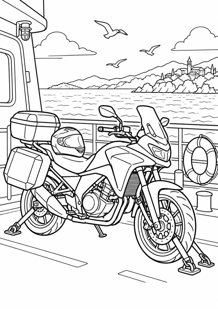 La moto sur le ferry