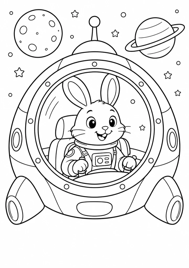 Le lapin pilote de fusée