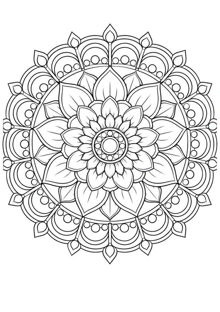 Le mandala des fleurs de lotus doubles