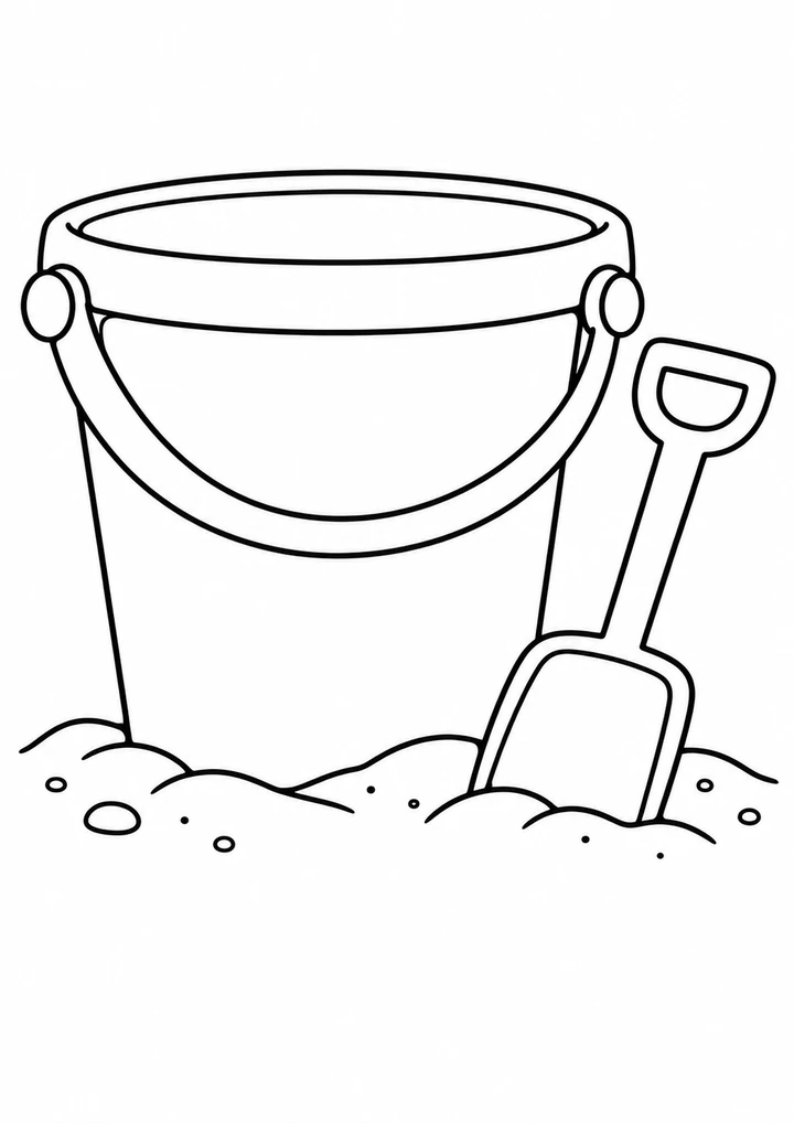 Le seau et la pelle de plage