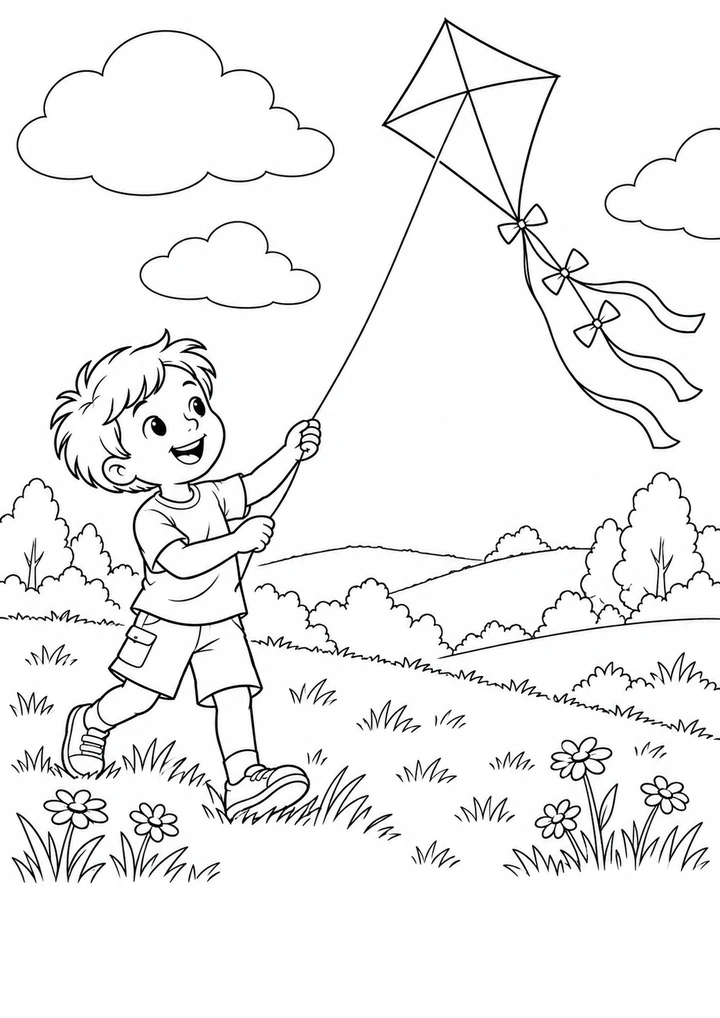 Le cerf-volant dans la prairie