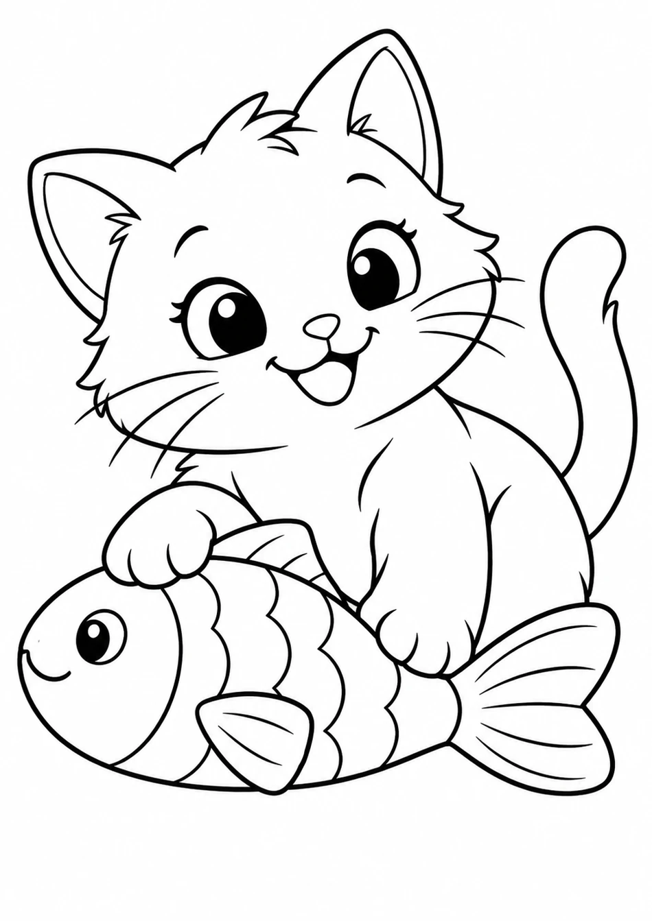 Le chaton et son poisson jouet