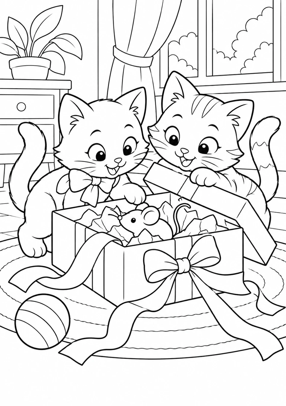 Les chatons et les cadeaux