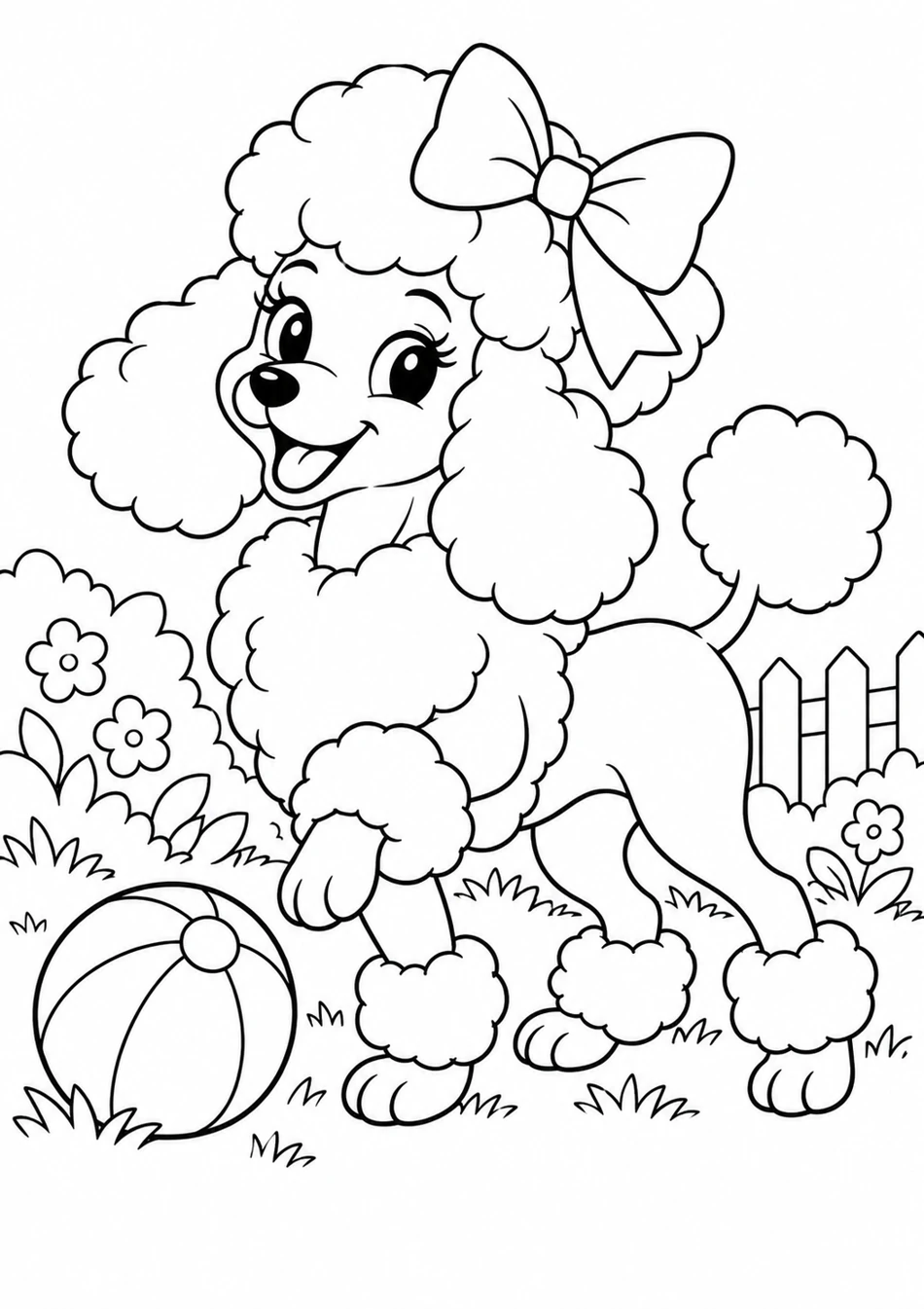 Le caniche au ruban