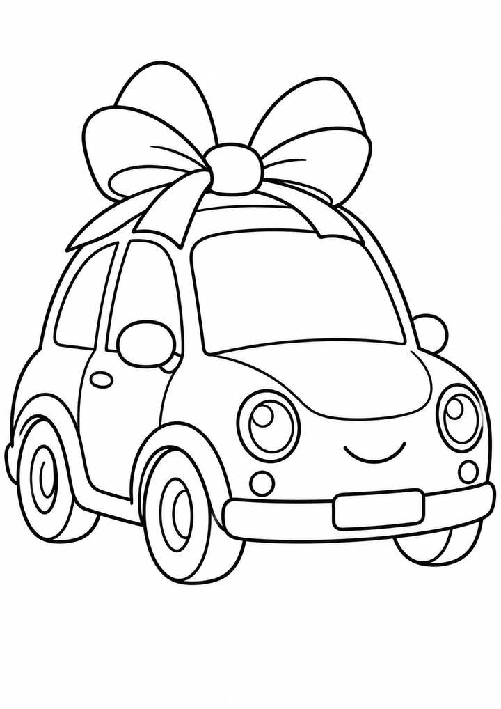 La voiture et son gros nœud
