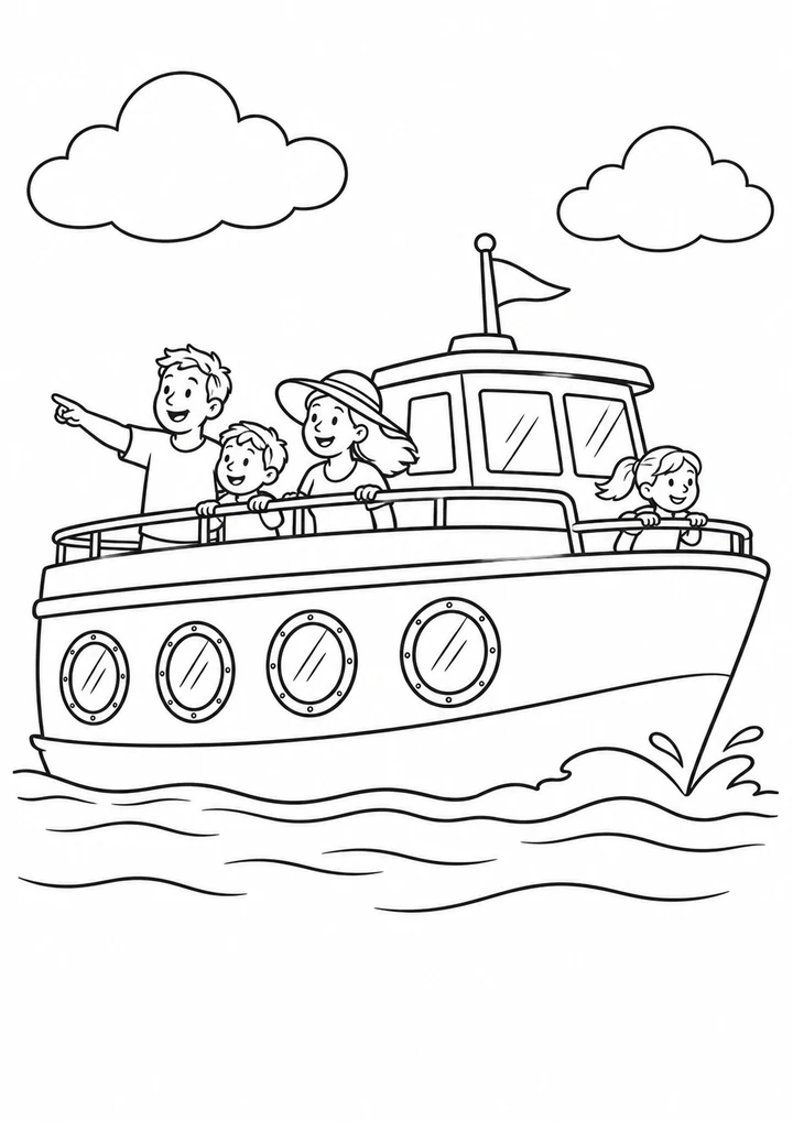 Le bateau-promenade sous les nuages