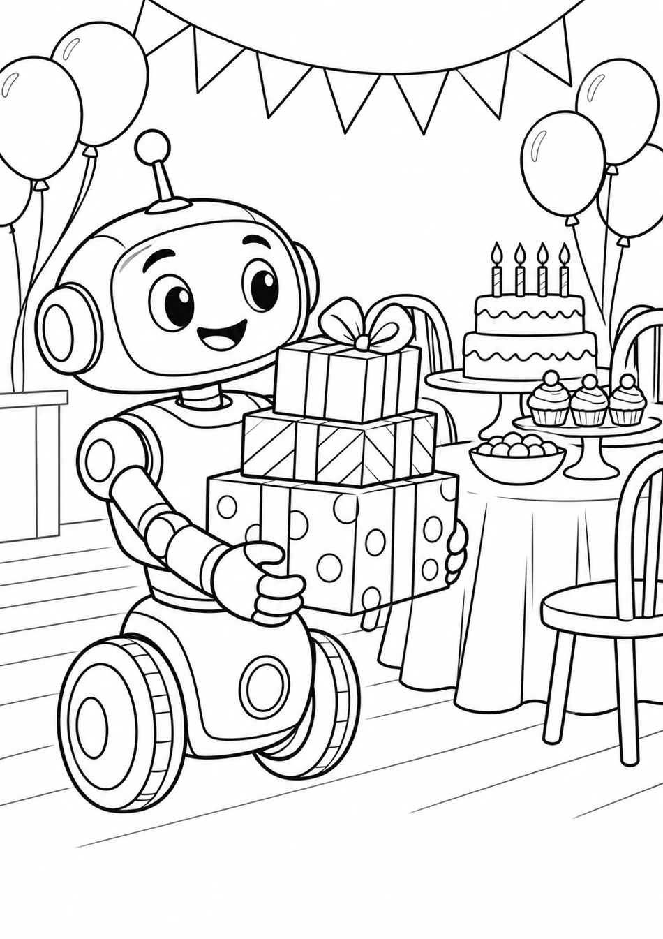 Le robot livre les cadeaux