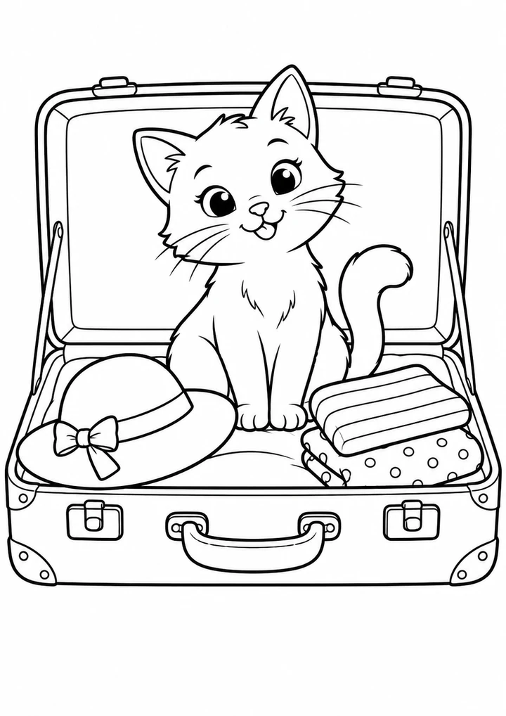 Le chat dans la valise