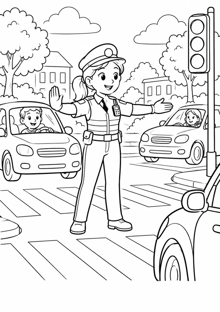 La policière au carrefour