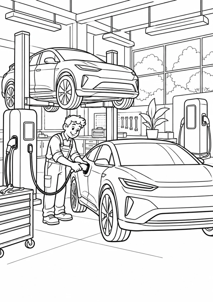 Le garage des voitures du futur