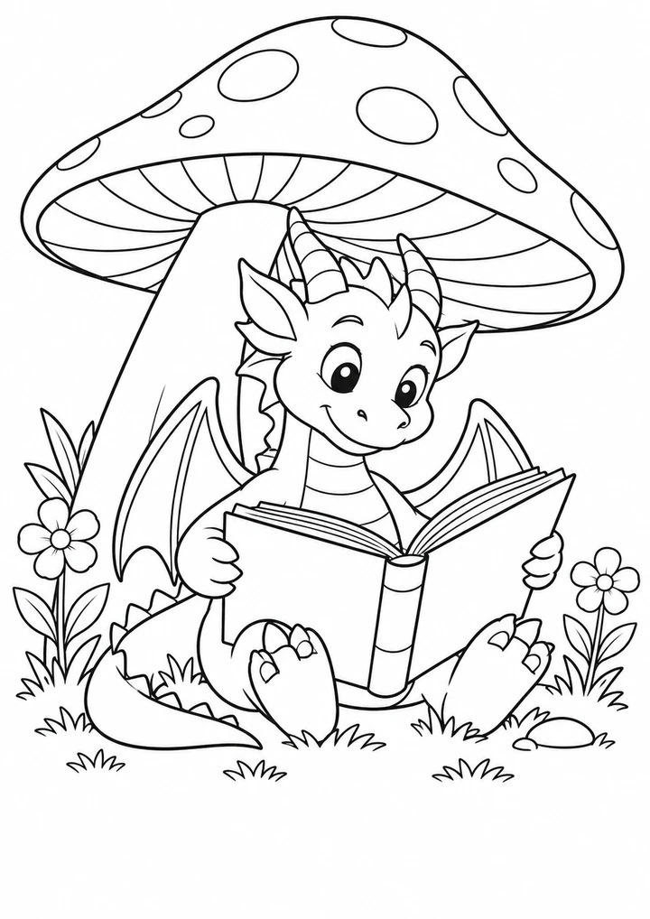 Le dragon qui lit une histoire