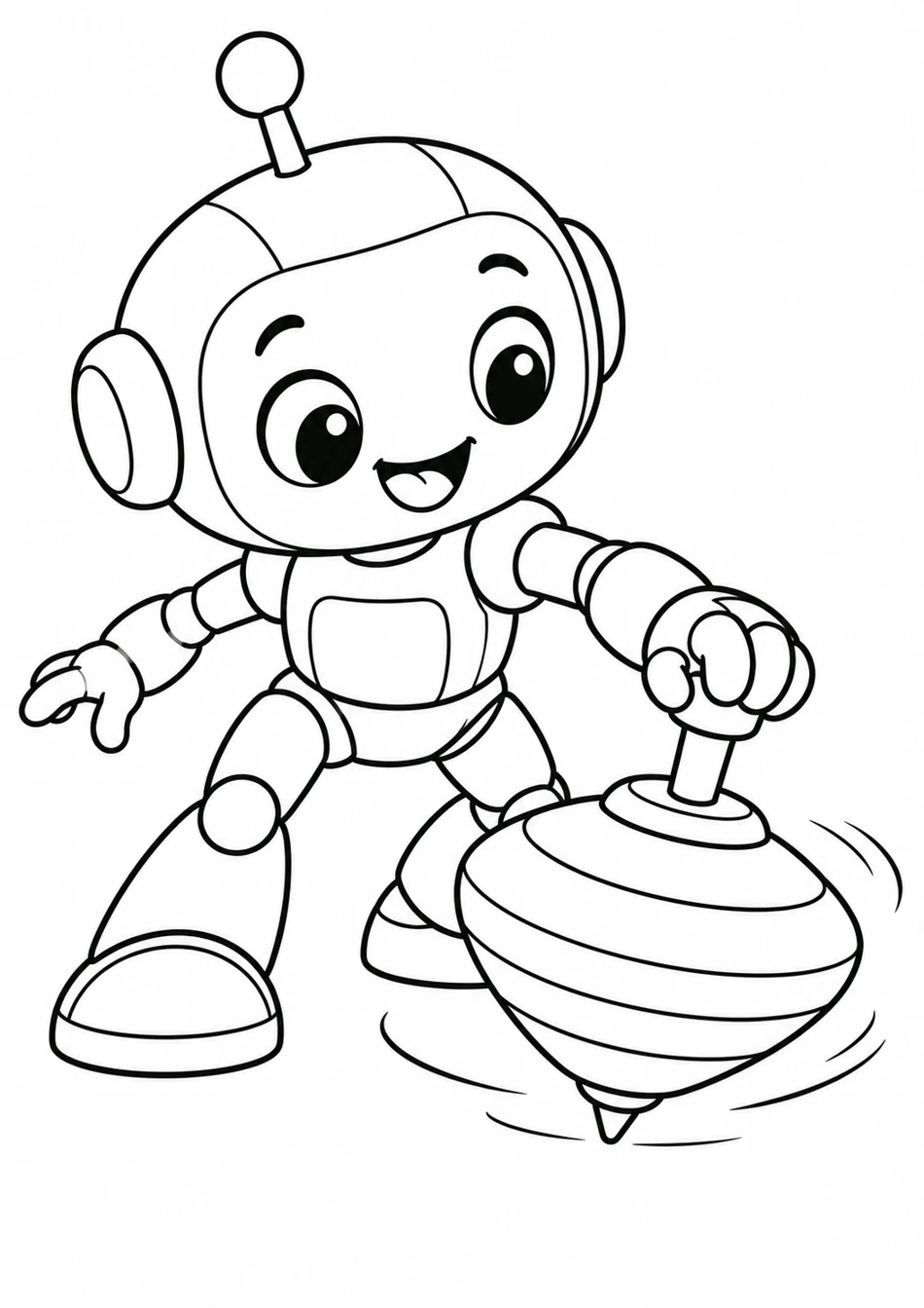 Le robot et sa toupie