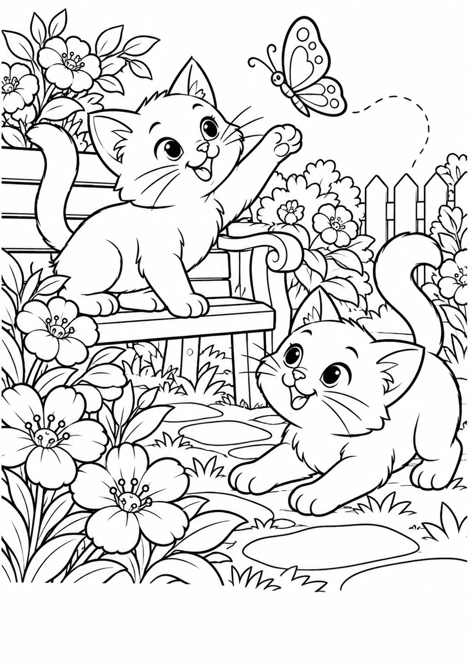 Les chats au jardin