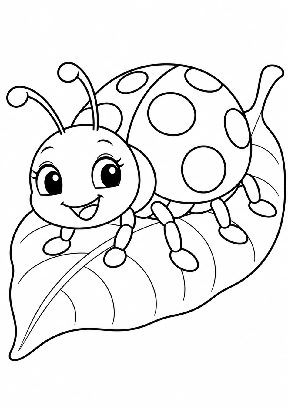 La coccinelle sur sa feuille