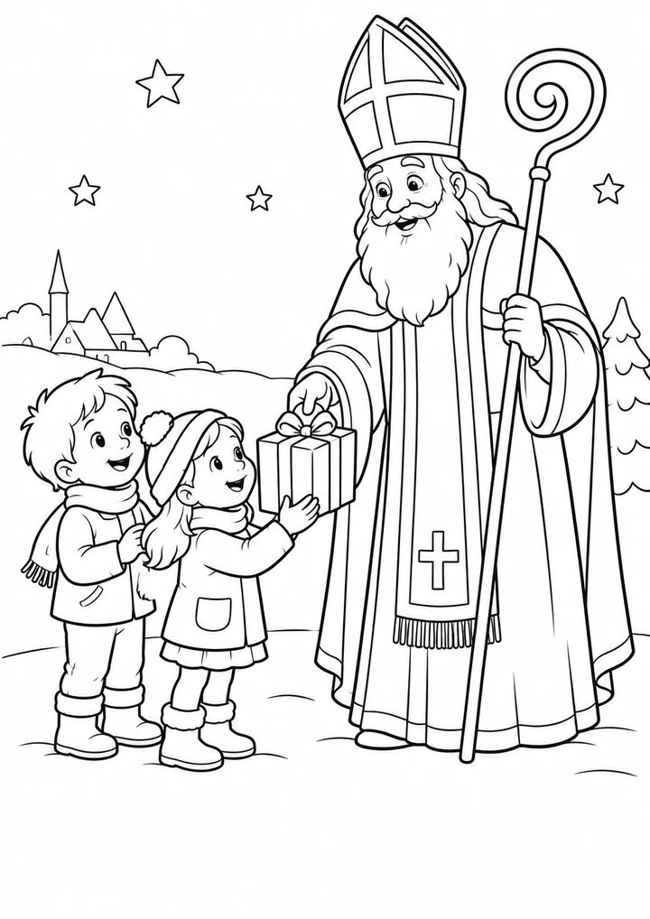 Saint-Nicolas rencontre les enfants