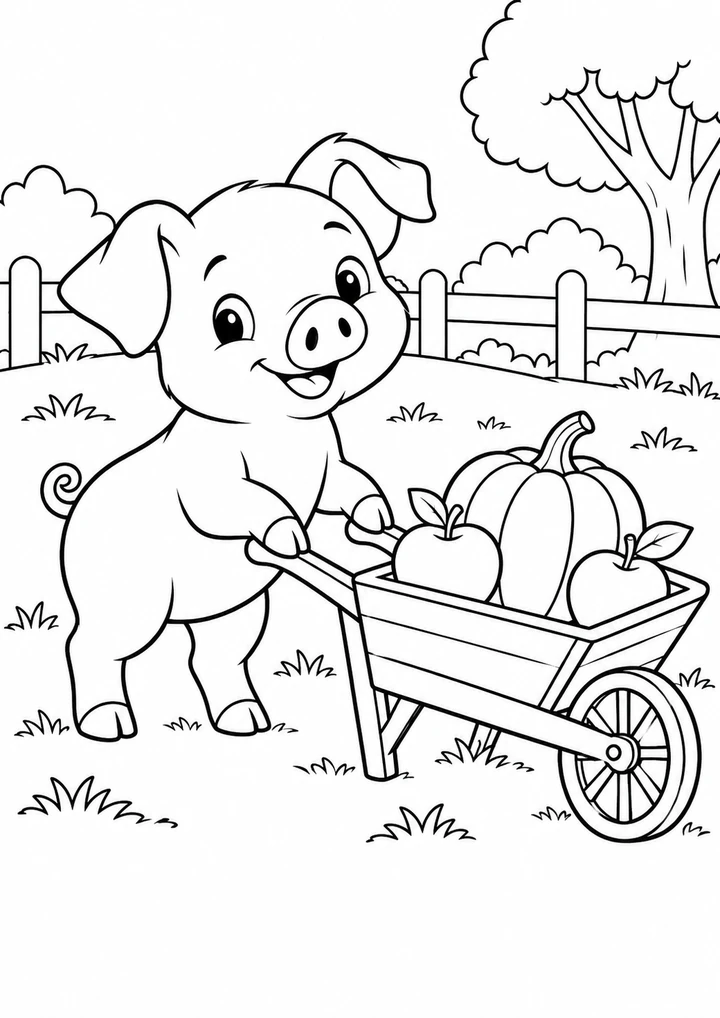 Le cochon et la brouette