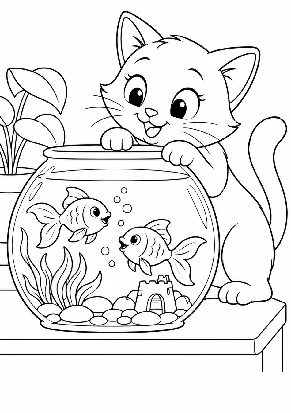 Le chat et l’aquarium