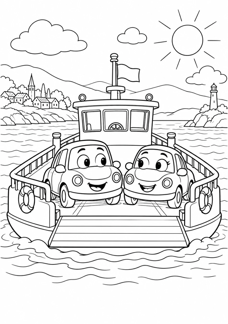 La voiture sur le ferry