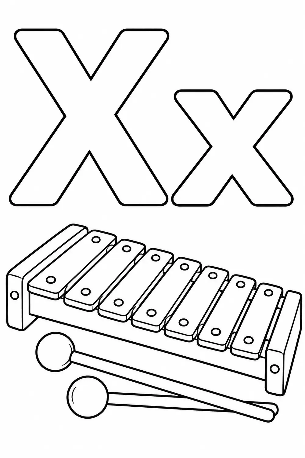 Lettre X comme xylophone