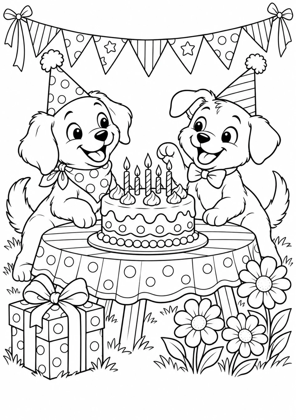 Les chiots font la fête au jardin