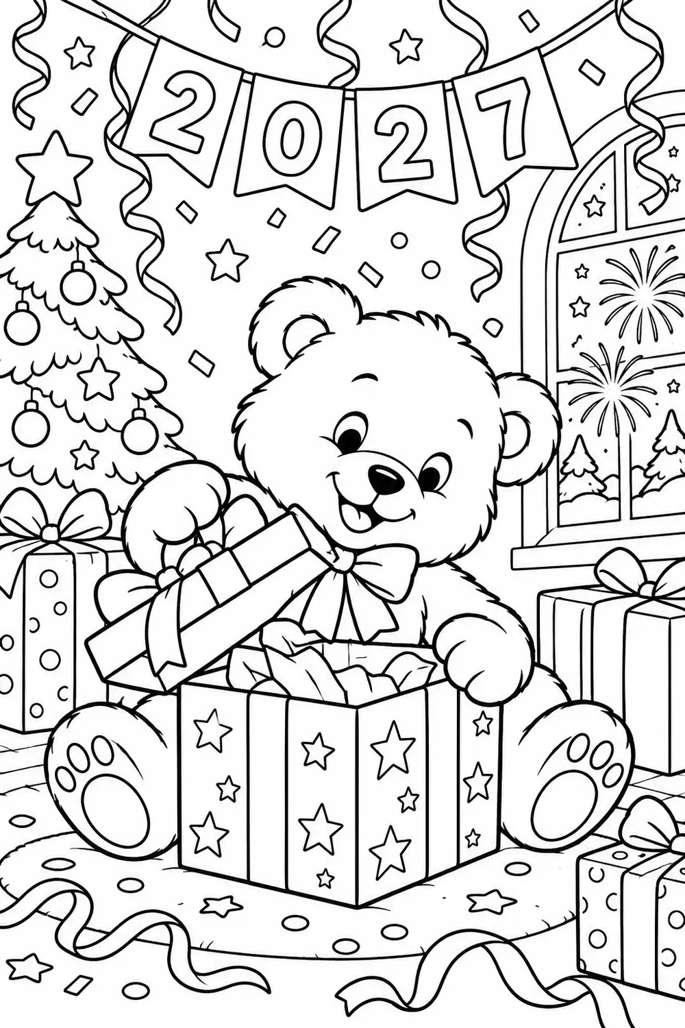 Ourson et cadeau surprise