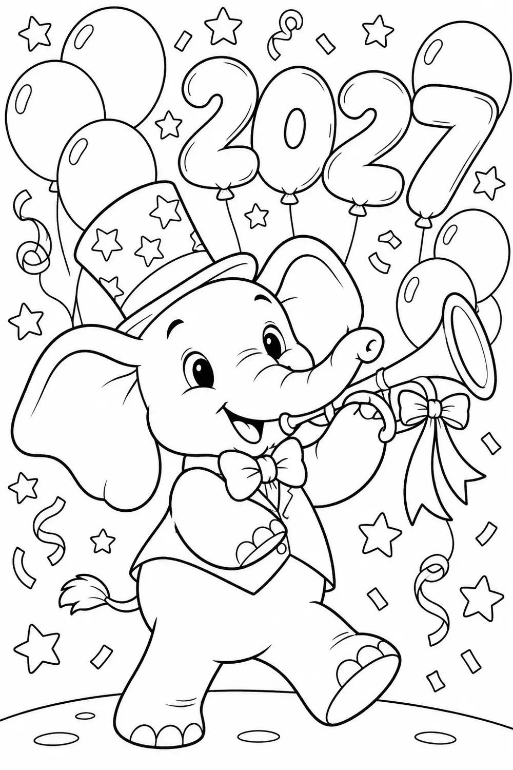 Éléphant et ballons de fête