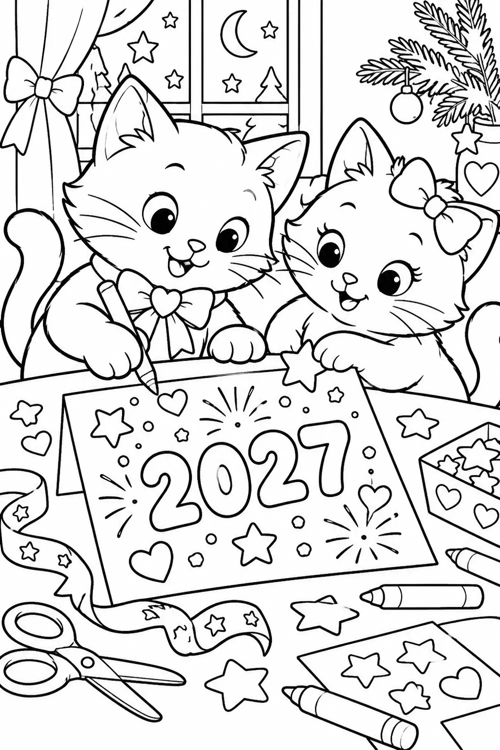 Chats et carte de vœux 2027