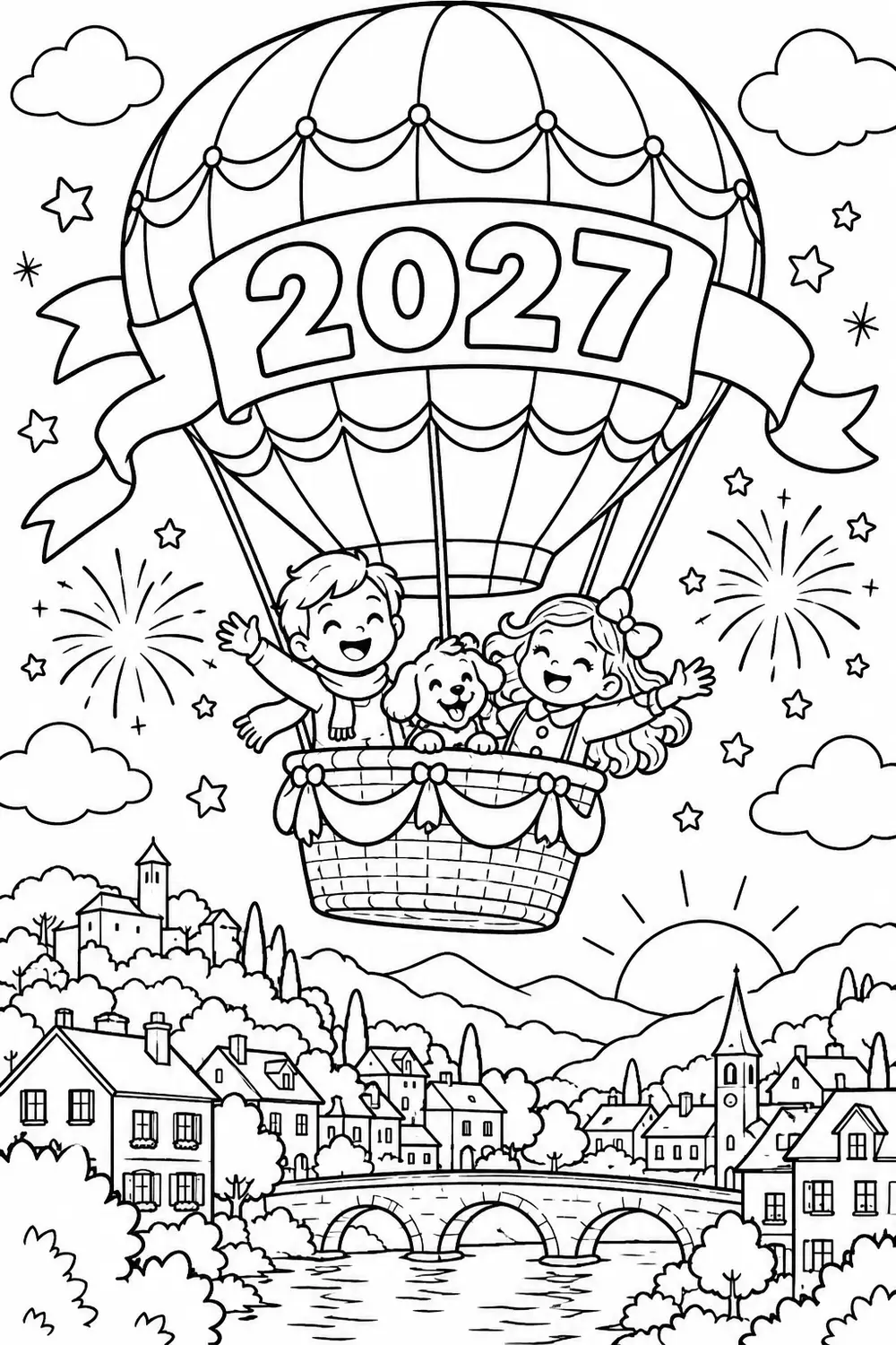Montgolfière de la nouvelle année