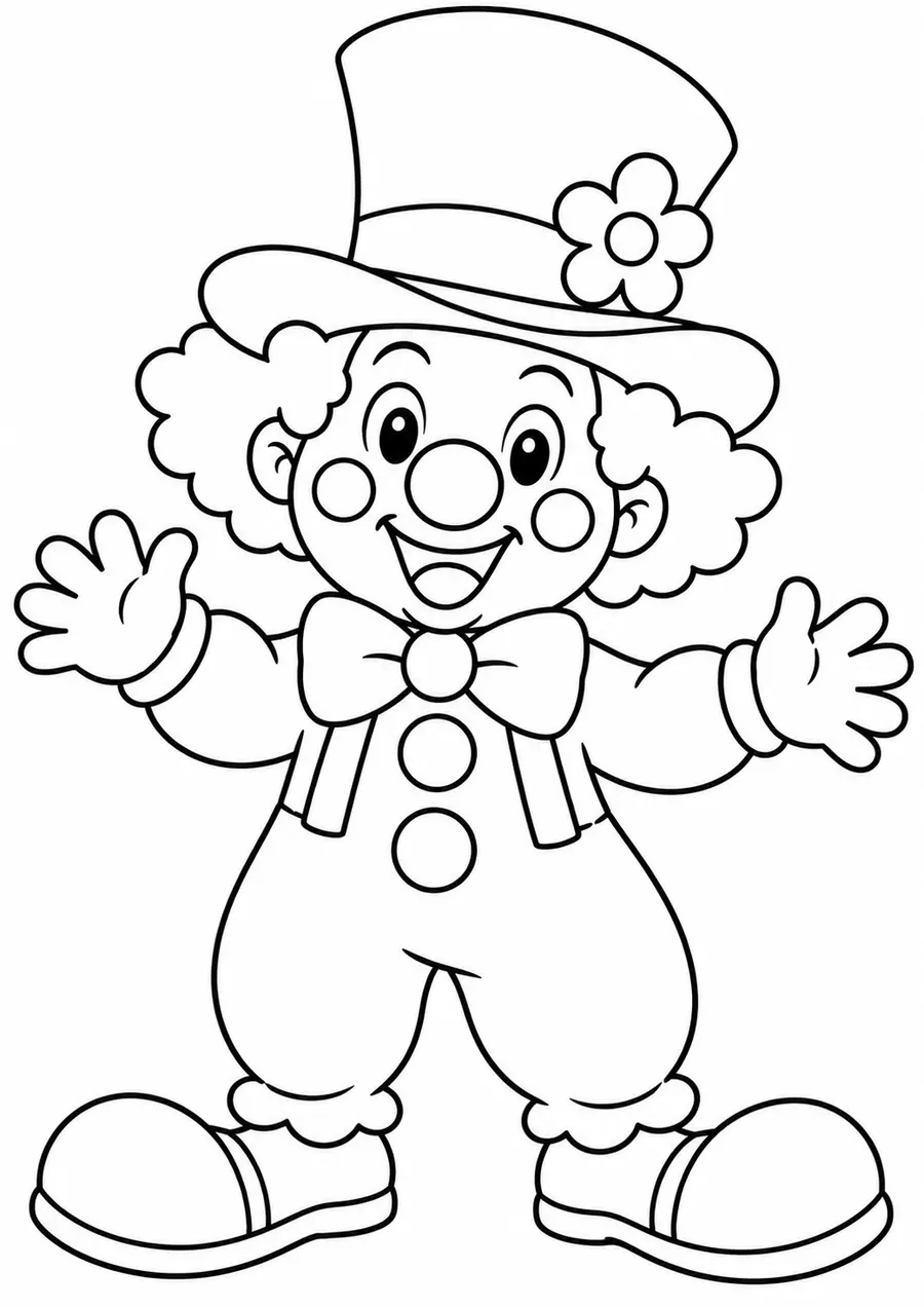 Un clown au grand chapeau