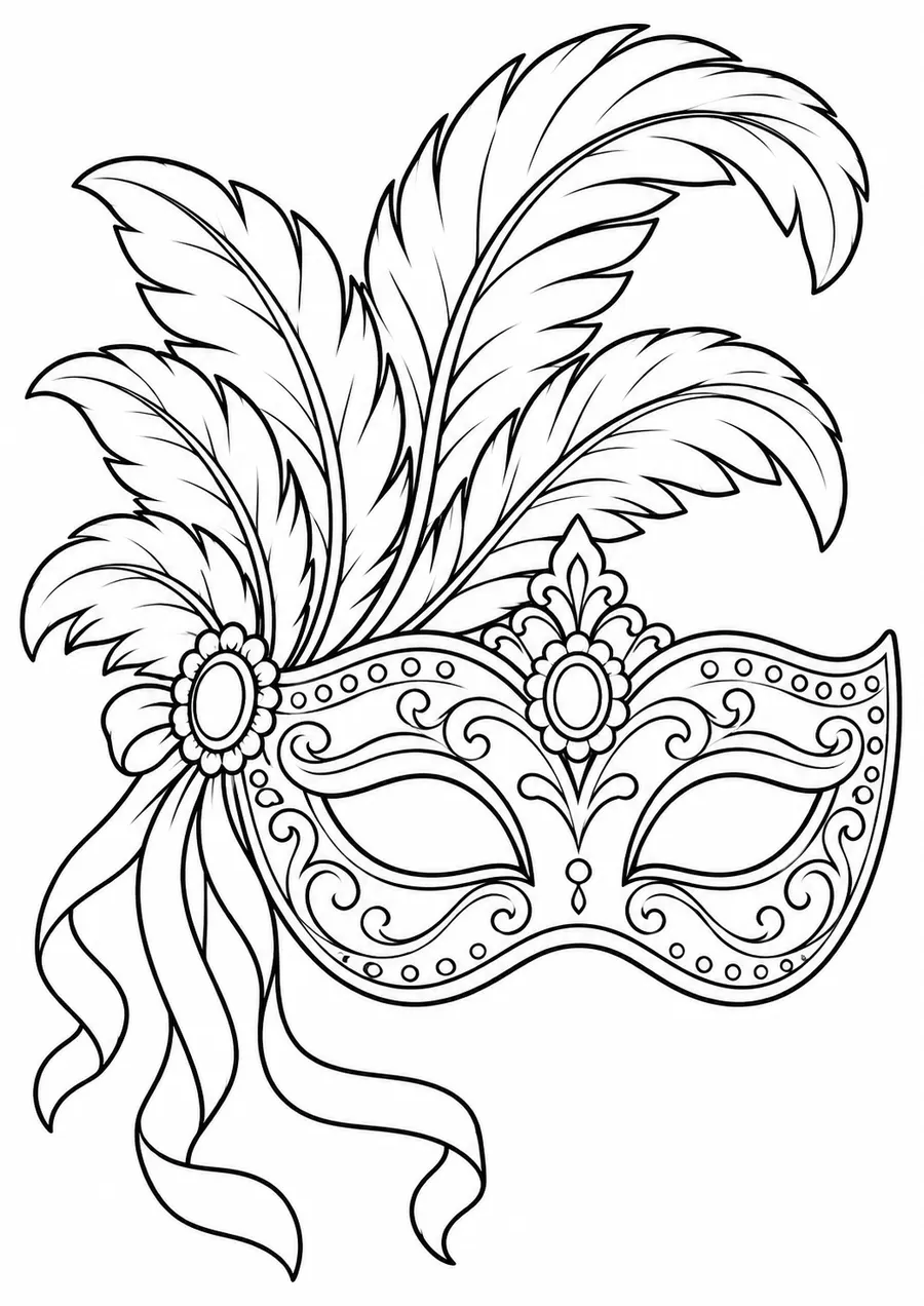Un masque vénitien à plumes
