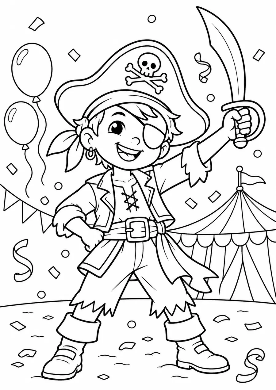 Un enfant déguisé en pirate