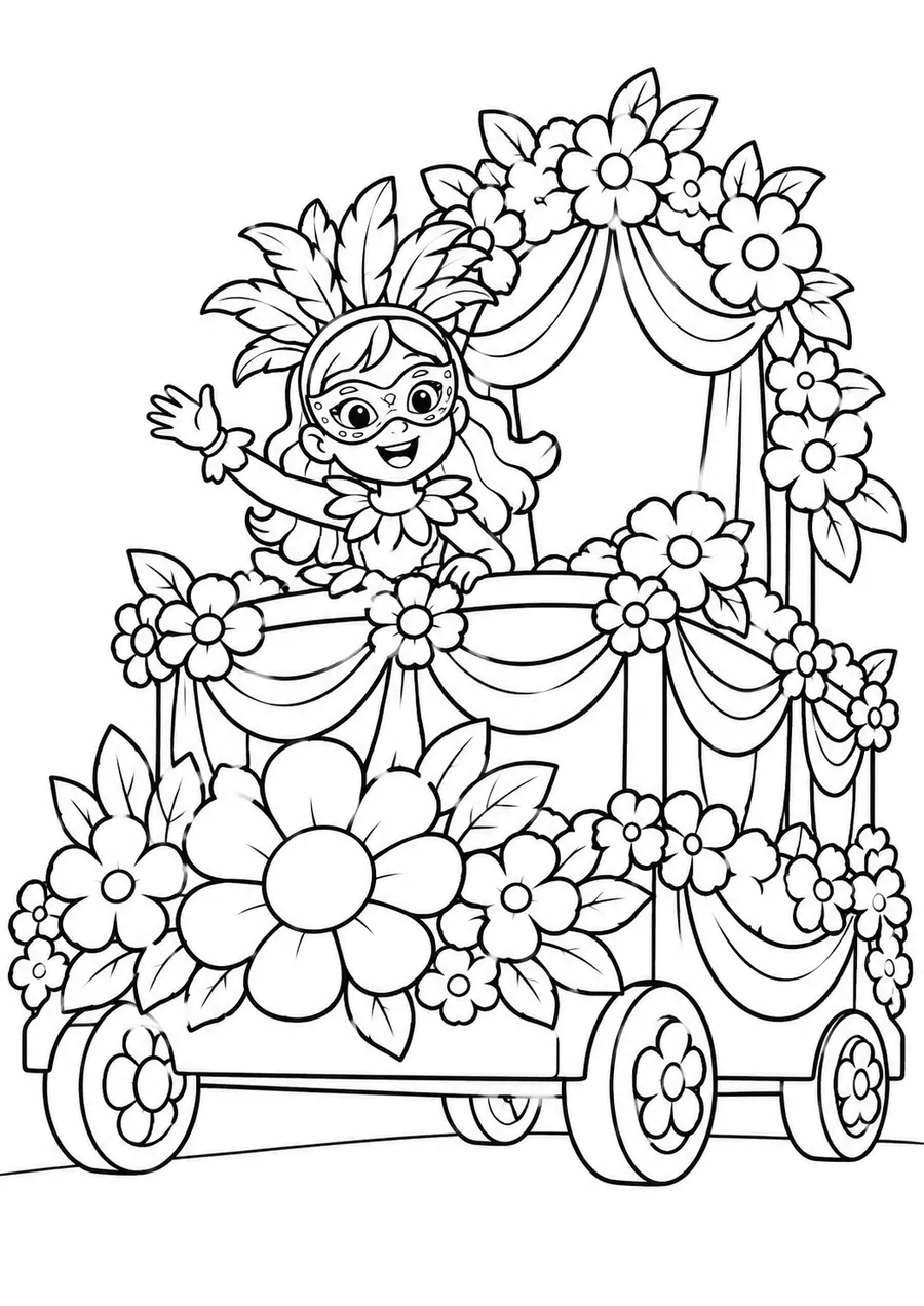 Un char fleuri