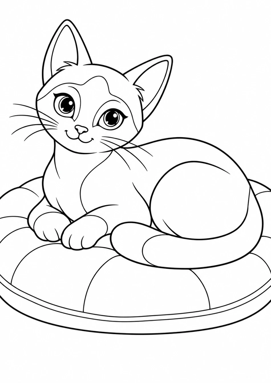 Le chat sur son coussin