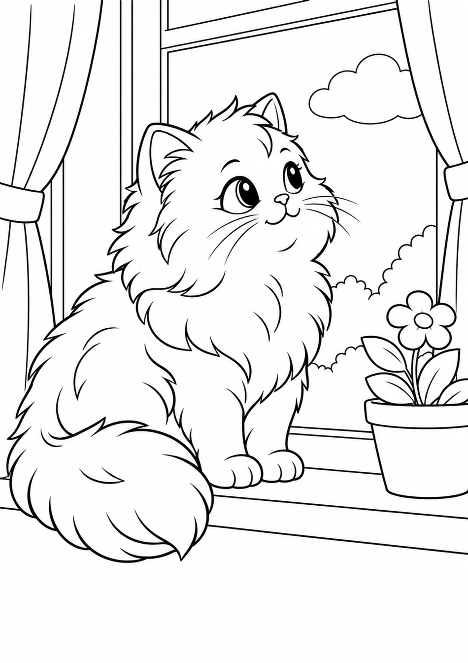 Le chat à la fenêtre