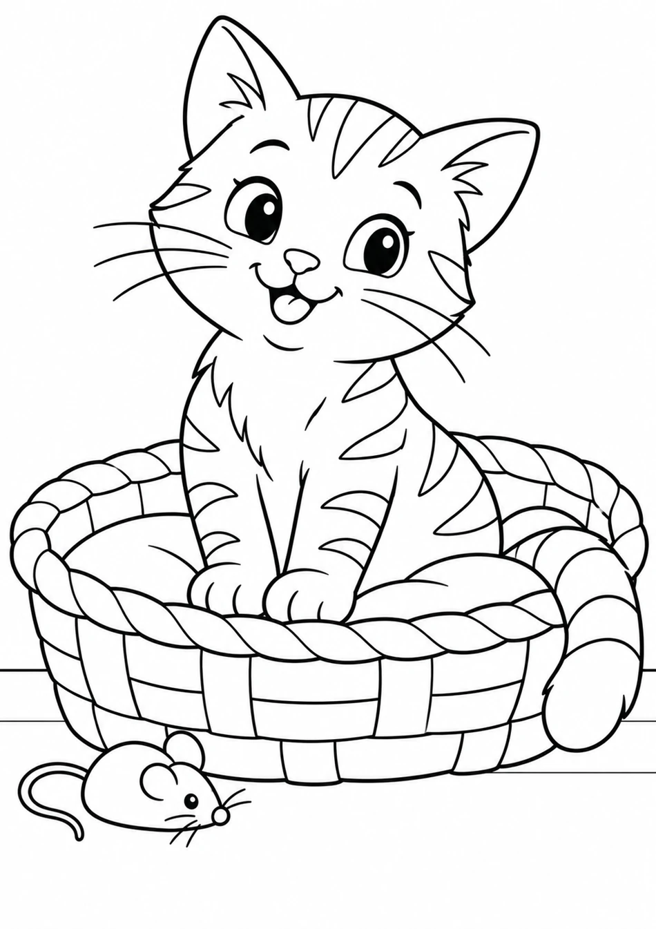 Le chat dans son panier