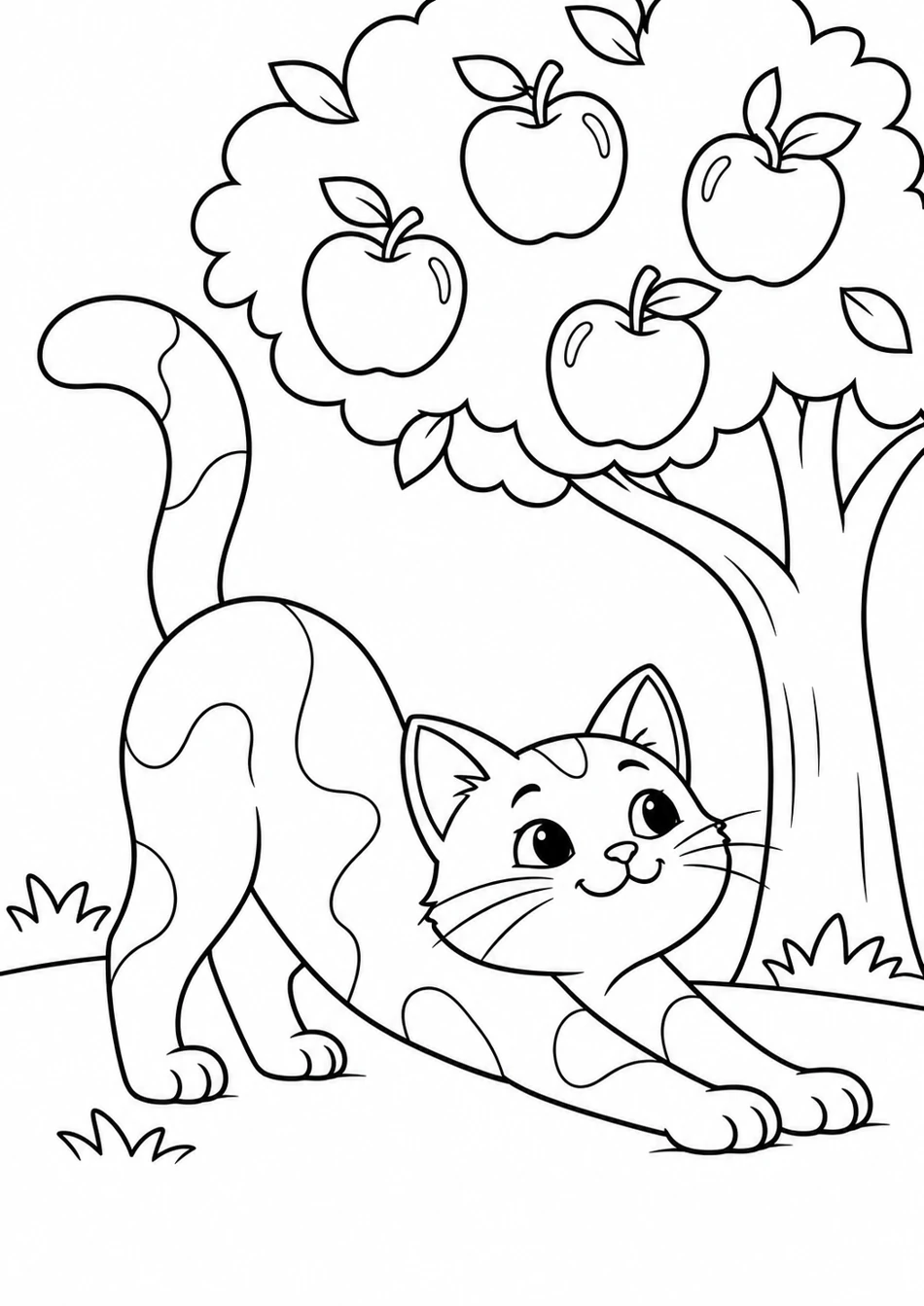 Le chat sous le pommier