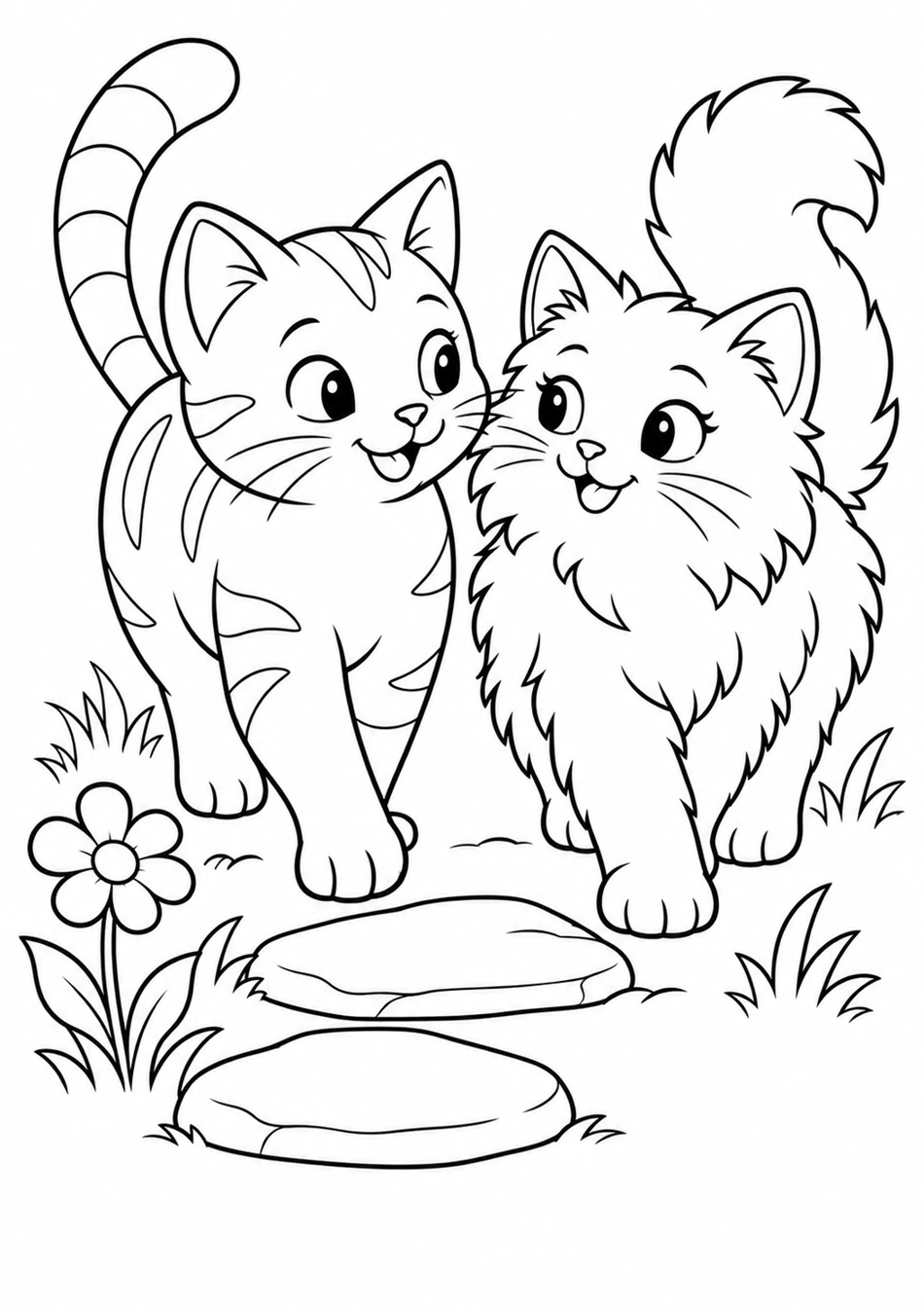 Deux chats en promenade