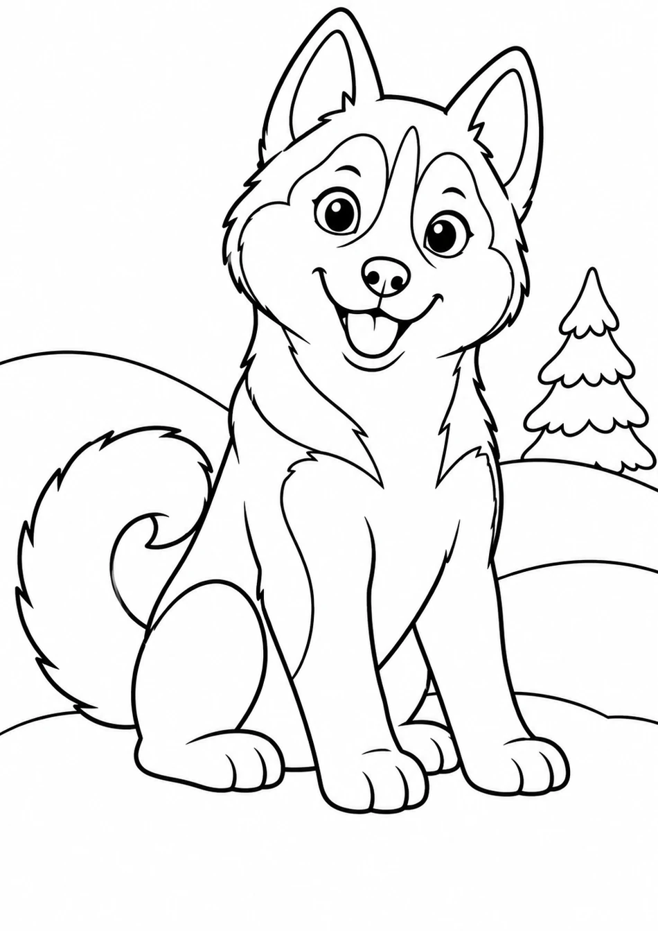 Le husky dans la neige