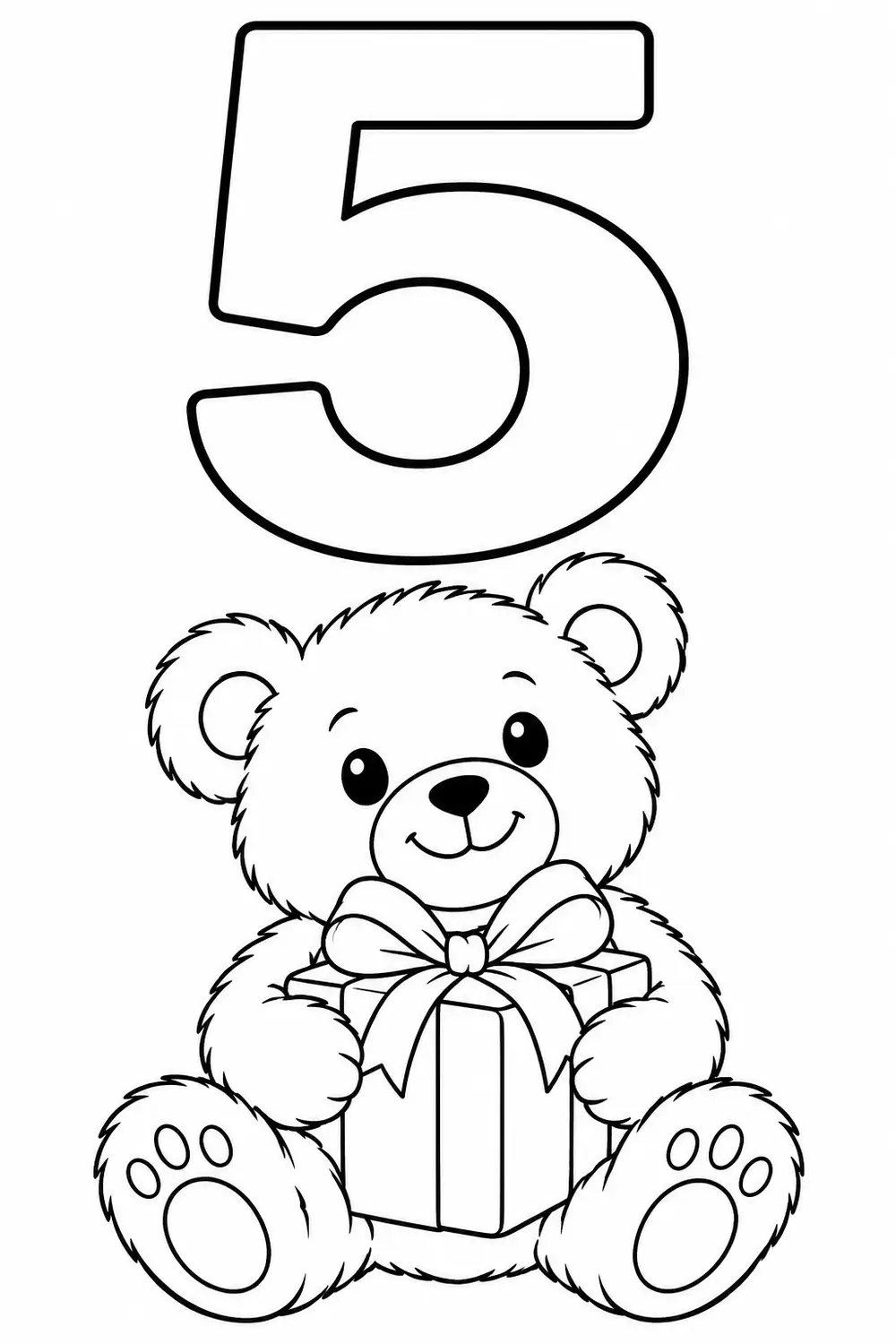 Chiffre 5 à colorier