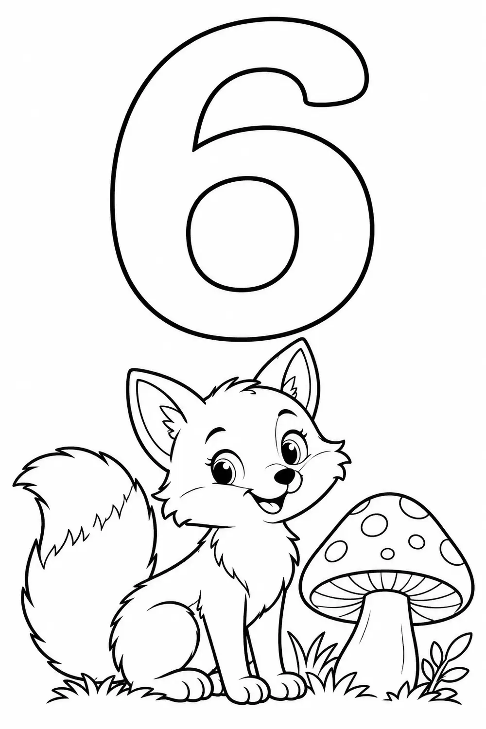 Chiffre 6 à colorier