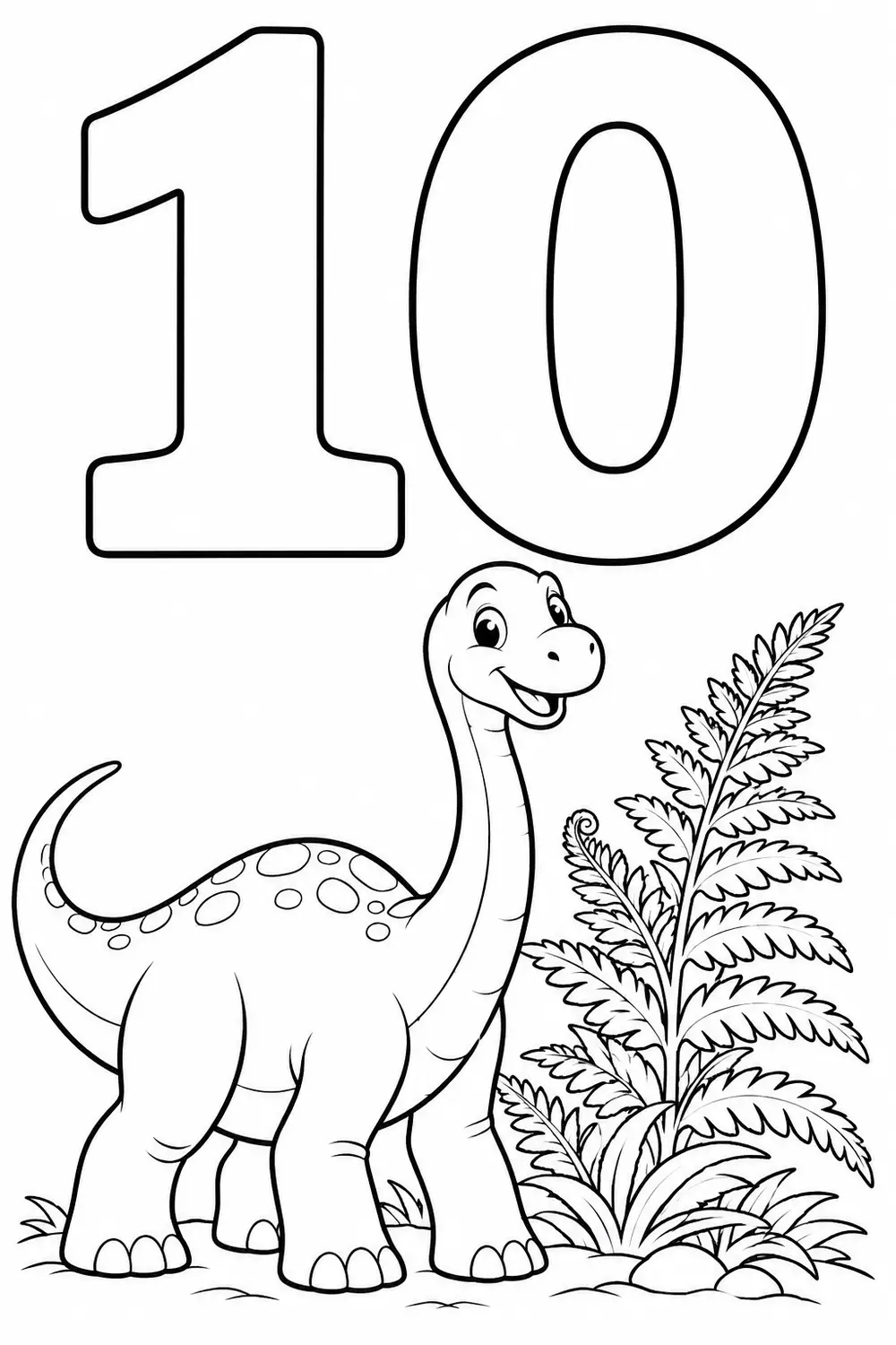 Nombre 10 à colorier