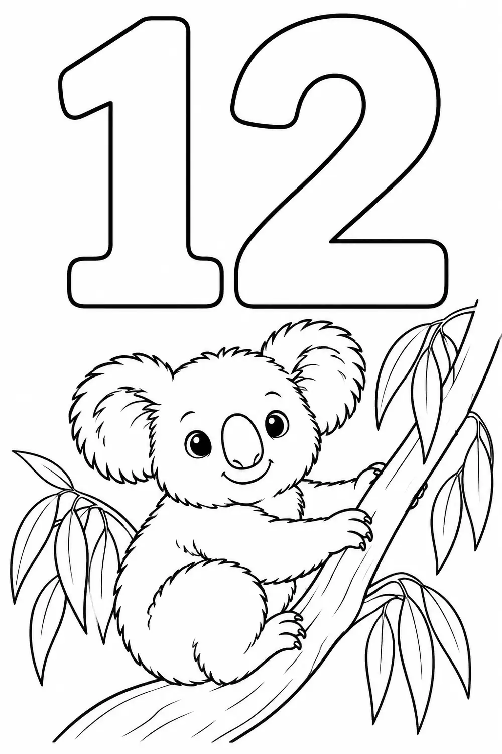 Nombre 12 à colorier