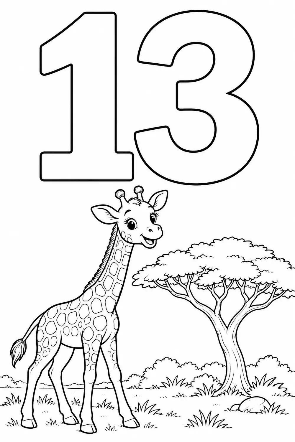 Nombre 13 à colorier