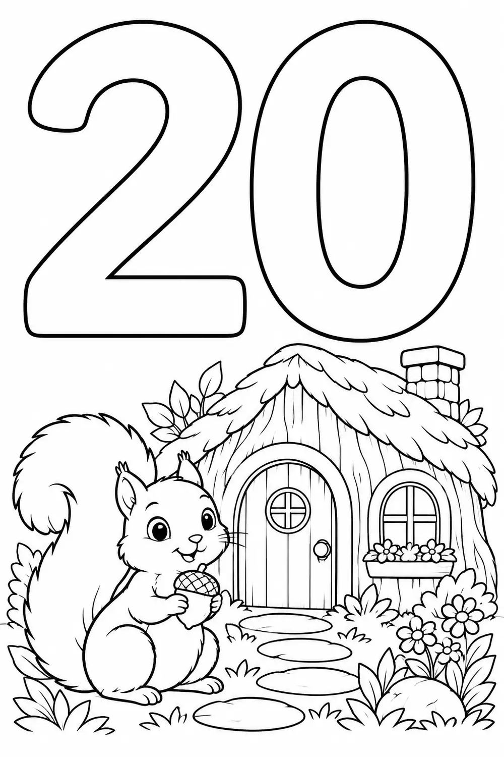 Nombre 20 à colorier