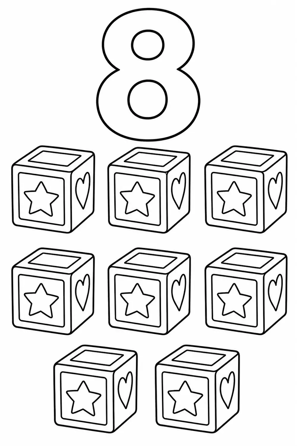 Compter huit cubes
